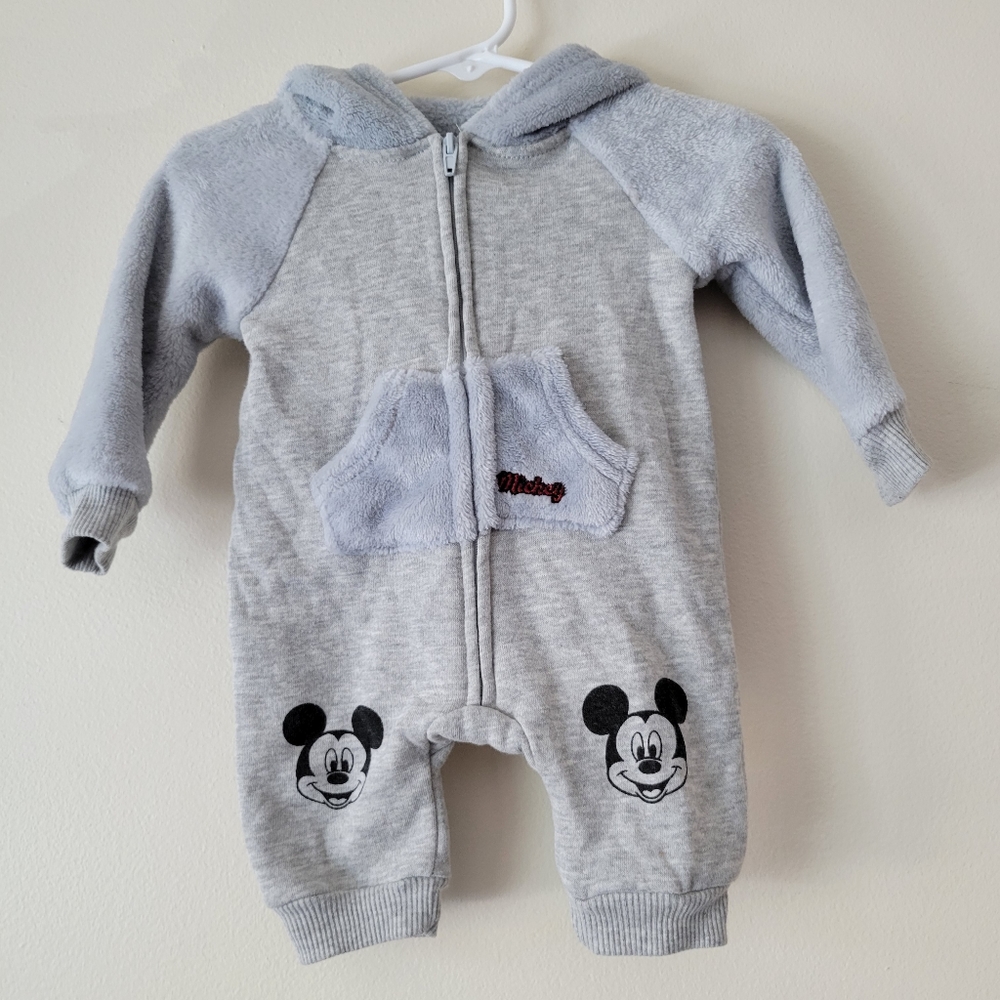 Disney Baby 0-3 months Grey Mickey One Piece